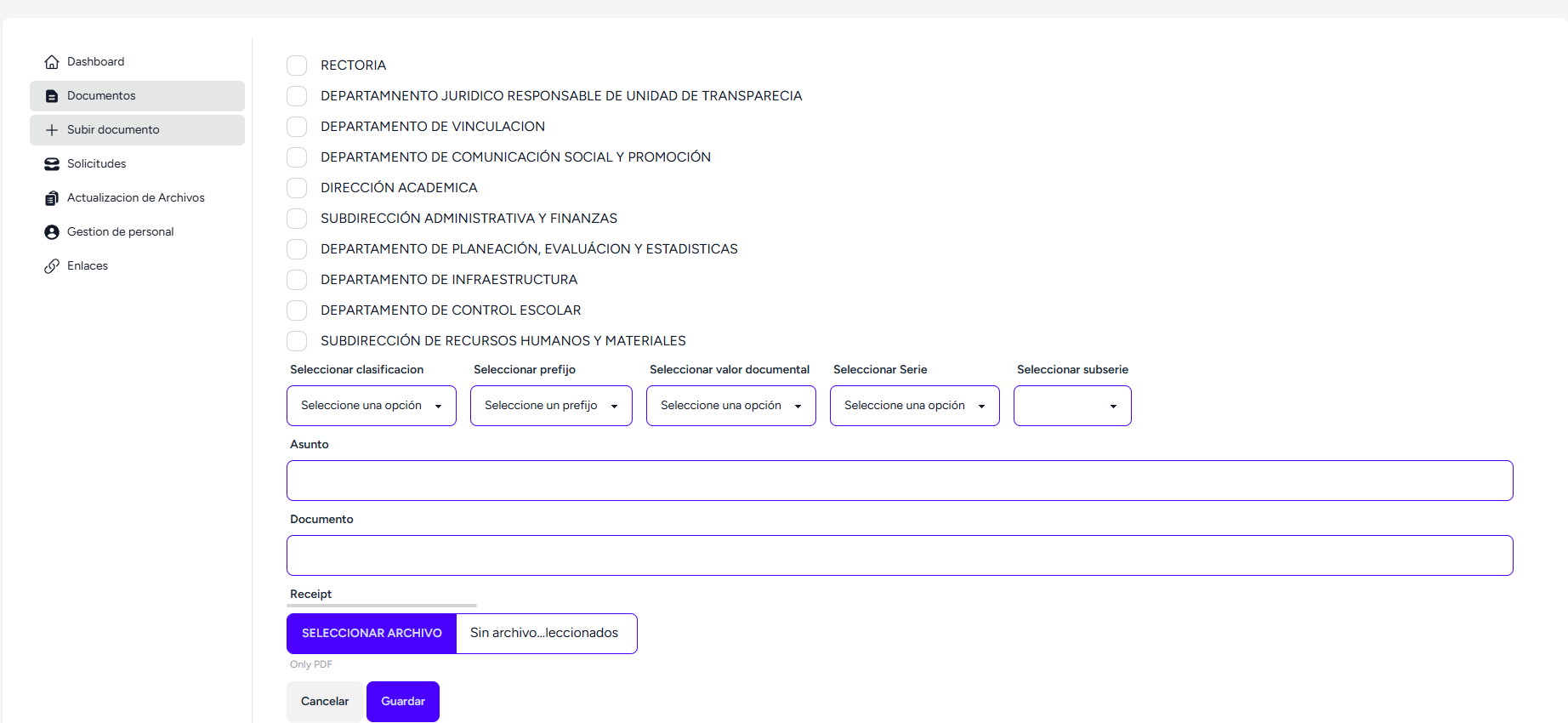Sistema de Gestión de Documentos - Vista 4